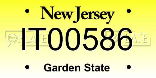 IT00586 New Jersey License Plate