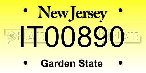 IT00890 New Jersey License Plate