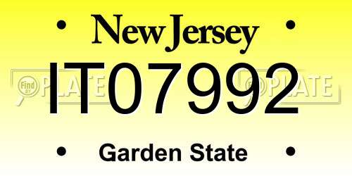 IT07992 New Jersey License Plate