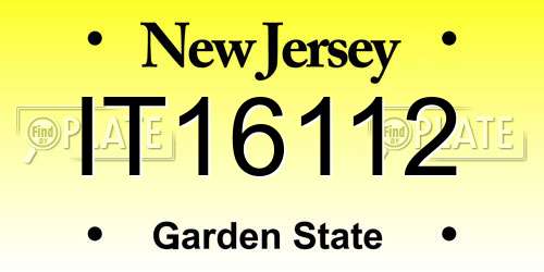 IT16112 New Jersey License Plate