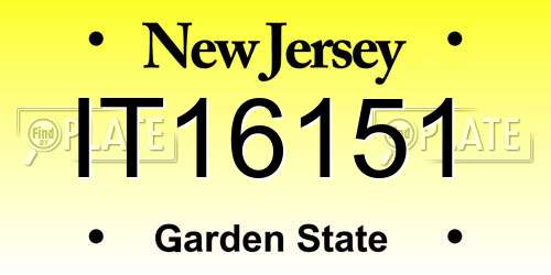 IT16151 New Jersey License Plate