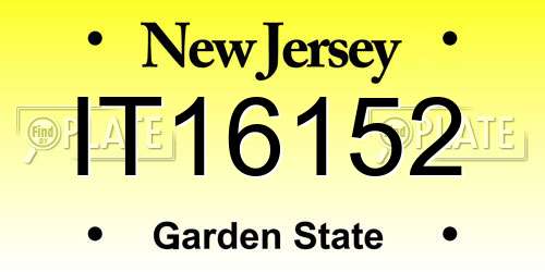 IT16152 New Jersey License Plate