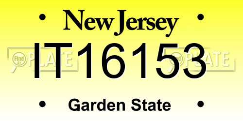 IT16153 New Jersey License Plate