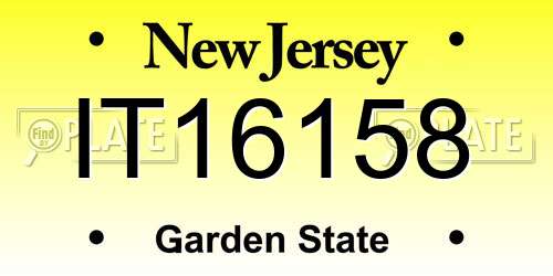 IT16158 New Jersey License Plate