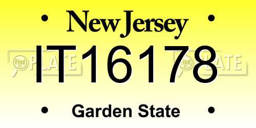 IT16178 New Jersey License Plate
