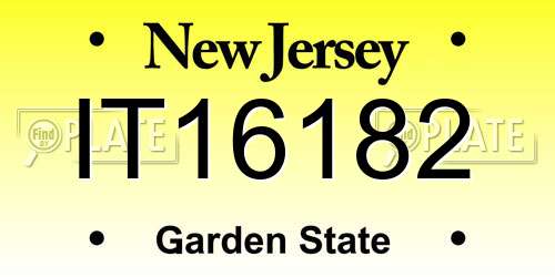 IT16182 New Jersey License Plate