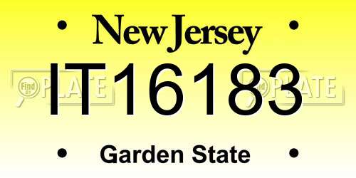 IT16183 New Jersey License Plate