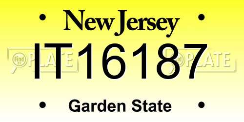 IT16187 New Jersey License Plate