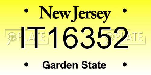 IT16352 New Jersey License Plate