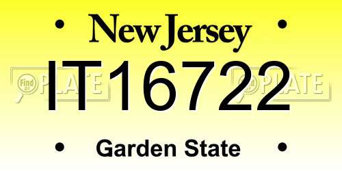 IT16722 New Jersey License Plate