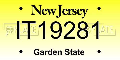 IT19281 New Jersey License Plate