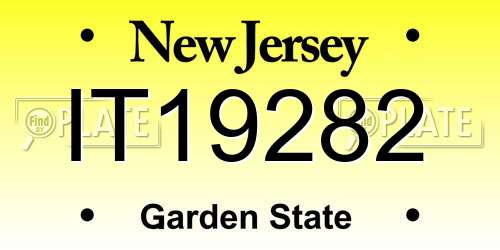 IT19282 New Jersey License Plate