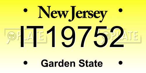 IT19752 New Jersey License Plate