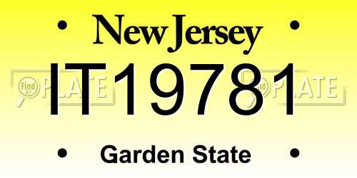 IT19781 New Jersey License Plate