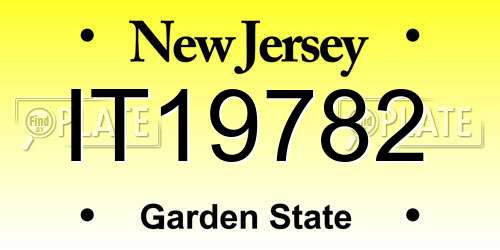 IT19782 New Jersey License Plate