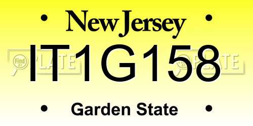 IT1G158 New Jersey License Plate