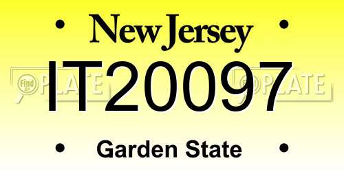 IT20097 New Jersey License Plate