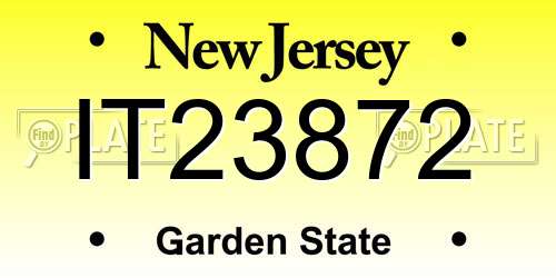 IT23872 New Jersey License Plate