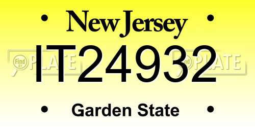 IT24932 New Jersey License Plate