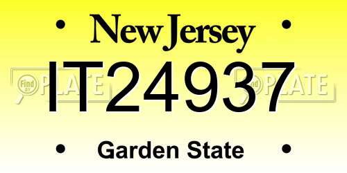IT24937 New Jersey License Plate