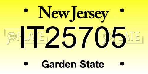 IT25705 New Jersey License Plate