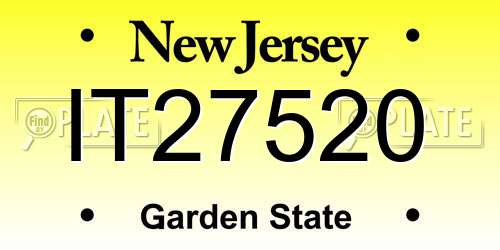 IT27520 New Jersey License Plate