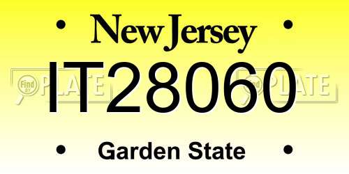 IT28060 New Jersey License Plate