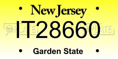 IT28660 New Jersey License Plate