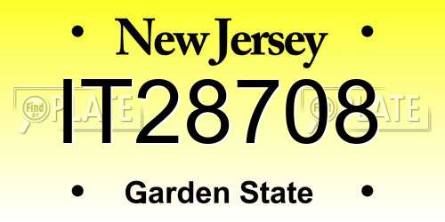 IT28708 New Jersey License Plate