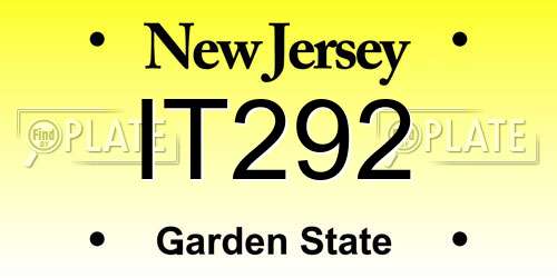 IT292 New Jersey License Plate