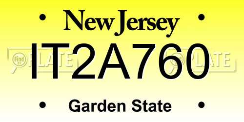 IT2A760 New Jersey License Plate