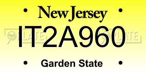 IT2A960 New Jersey License Plate