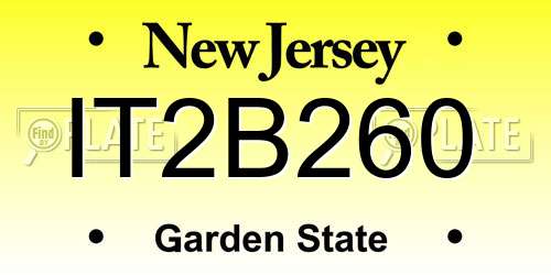 IT2B260 New Jersey License Plate