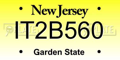 IT2B560 New Jersey License Plate
