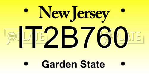 IT2B760 New Jersey License Plate