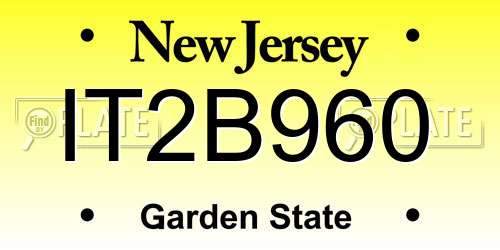 IT2B960 New Jersey License Plate