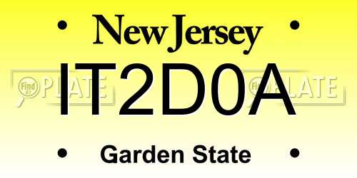 IT2D0A New Jersey License Plate