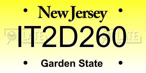 IT2D260 New Jersey License Plate