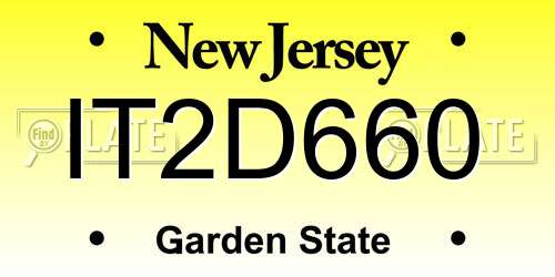 IT2D660 New Jersey License Plate