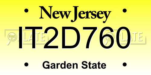 IT2D760 New Jersey License Plate