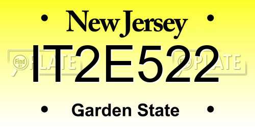 IT2E522 New Jersey License Plate