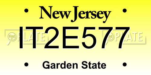 IT2E577 New Jersey License Plate