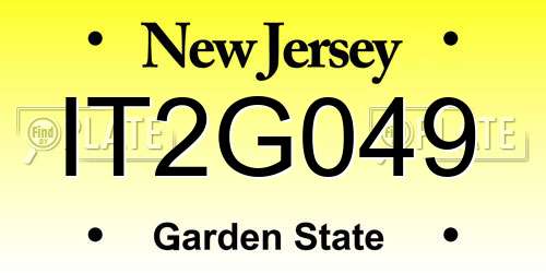 IT2G049 New Jersey License Plate