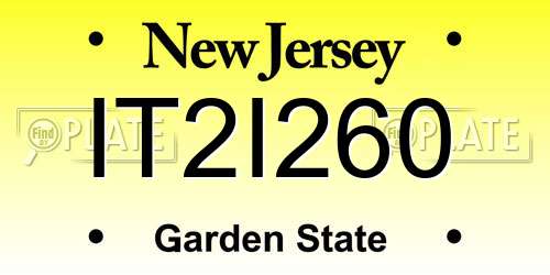 IT2I260 New Jersey License Plate