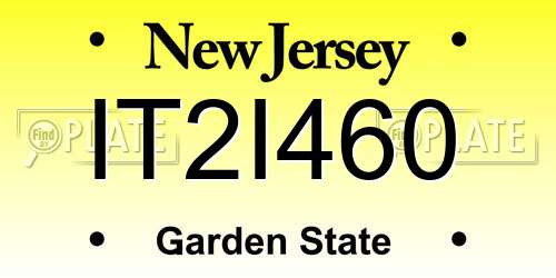 IT2I460 New Jersey License Plate