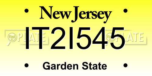 IT2I545 New Jersey License Plate