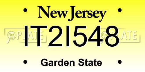 IT2I548 New Jersey License Plate