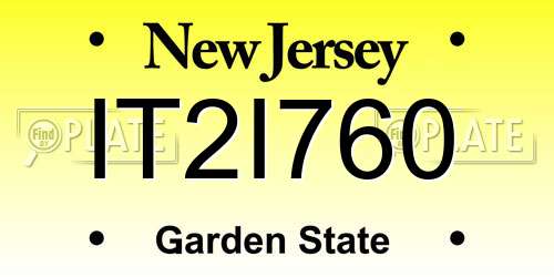 IT2I760 New Jersey License Plate