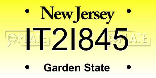 IT2I845 New Jersey License Plate