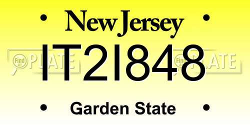 IT2I848 New Jersey License Plate
